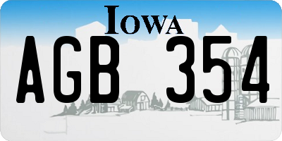 IA license plate AGB354