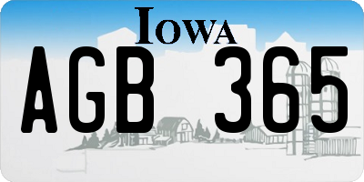 IA license plate AGB365