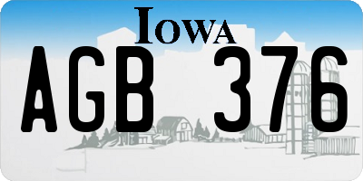 IA license plate AGB376
