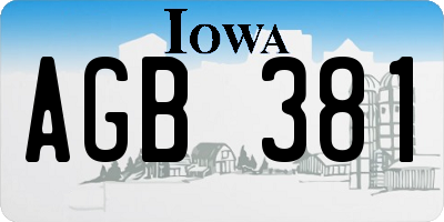 IA license plate AGB381