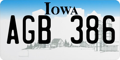 IA license plate AGB386