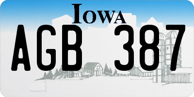 IA license plate AGB387