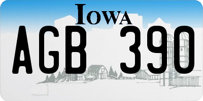 IA license plate AGB390