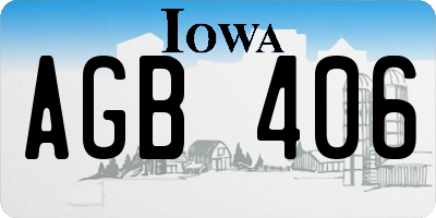 IA license plate AGB406