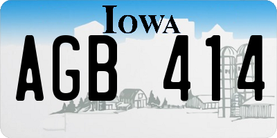 IA license plate AGB414