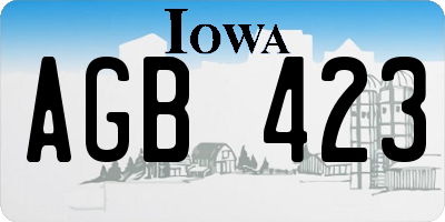 IA license plate AGB423