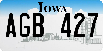 IA license plate AGB427