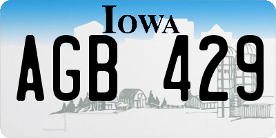 IA license plate AGB429