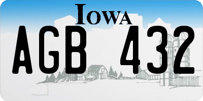 IA license plate AGB432