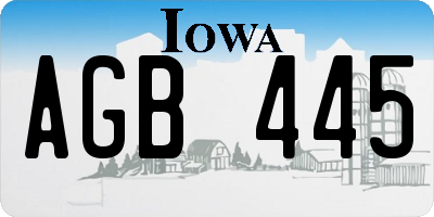 IA license plate AGB445