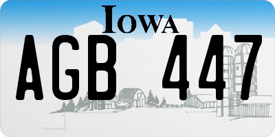 IA license plate AGB447