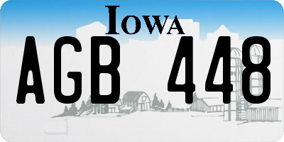 IA license plate AGB448