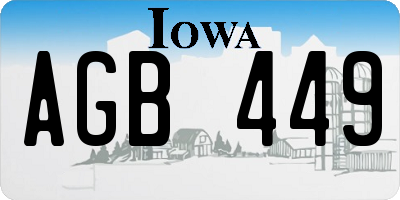 IA license plate AGB449