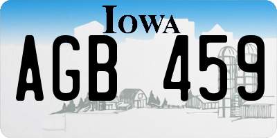 IA license plate AGB459