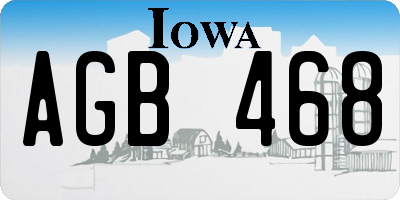 IA license plate AGB468
