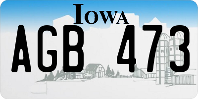 IA license plate AGB473