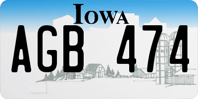IA license plate AGB474