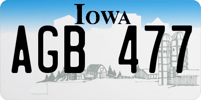 IA license plate AGB477