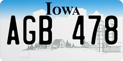 IA license plate AGB478