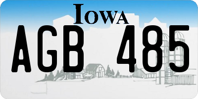 IA license plate AGB485