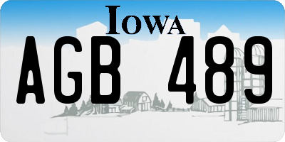 IA license plate AGB489