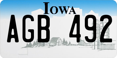 IA license plate AGB492