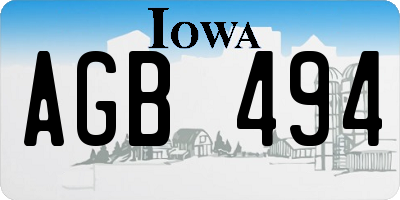 IA license plate AGB494