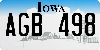 IA license plate AGB498