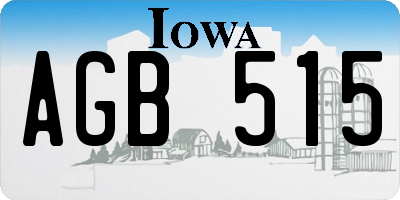 IA license plate AGB515