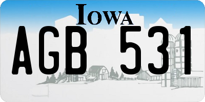 IA license plate AGB531