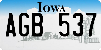 IA license plate AGB537