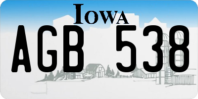 IA license plate AGB538