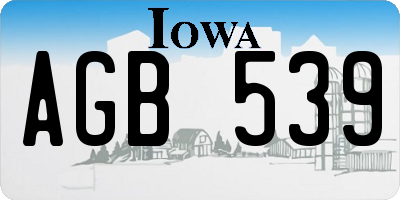 IA license plate AGB539