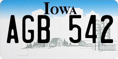 IA license plate AGB542