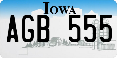 IA license plate AGB555