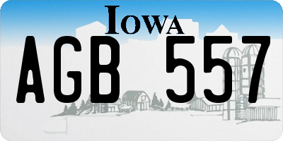 IA license plate AGB557
