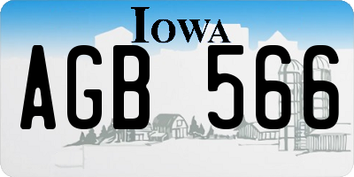 IA license plate AGB566
