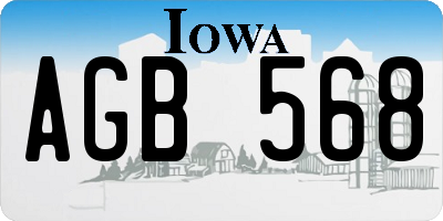 IA license plate AGB568