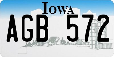 IA license plate AGB572