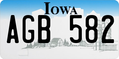 IA license plate AGB582
