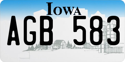 IA license plate AGB583