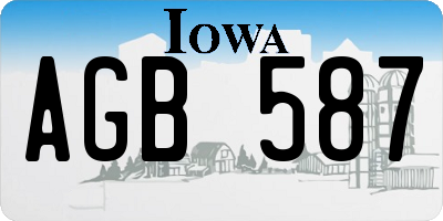 IA license plate AGB587