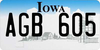 IA license plate AGB605