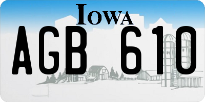 IA license plate AGB610