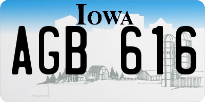 IA license plate AGB616