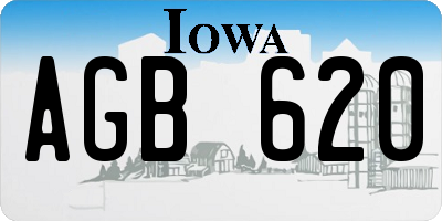 IA license plate AGB620