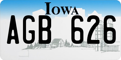 IA license plate AGB626