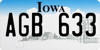 IA license plate AGB633