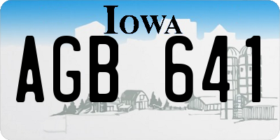 IA license plate AGB641