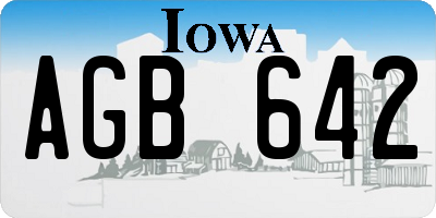 IA license plate AGB642